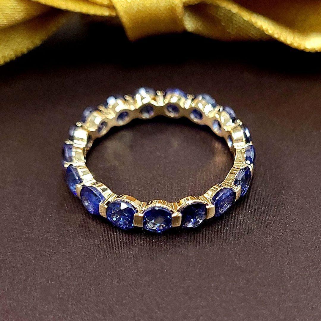 ロイヤルブルー 4.69ct サファイア フルエタニティ K18 リング 鑑別 ロイヤルブルー 4.69ct サファイア フルエタニティ K18 リング 鑑別
