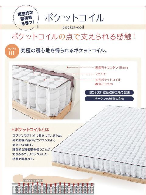 脚付きマットレスベッド キング