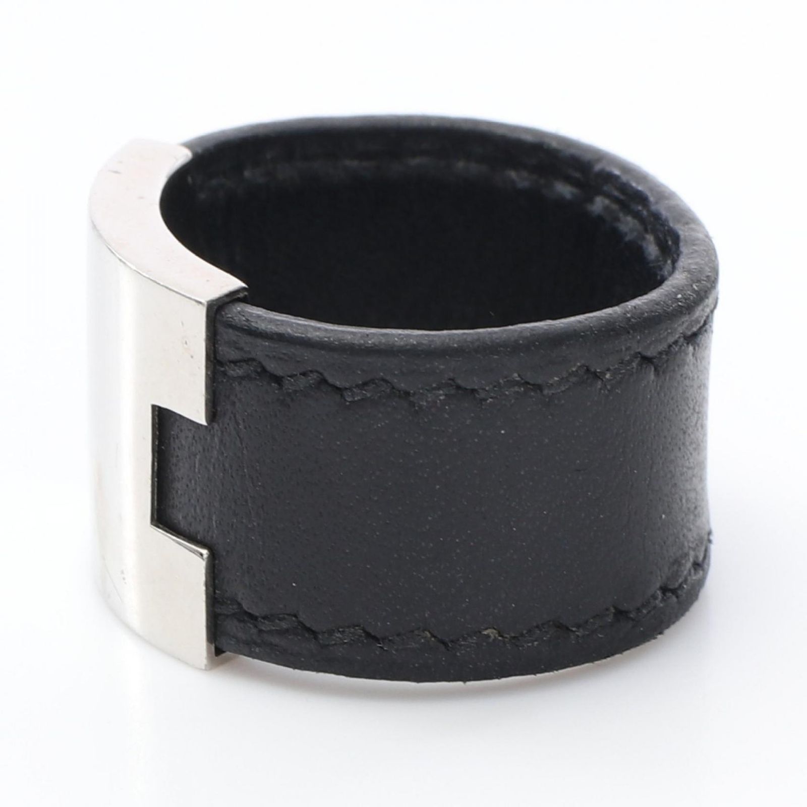 エルメス HERMES リング・指輪 ルーリー BLK レザー ステンレス