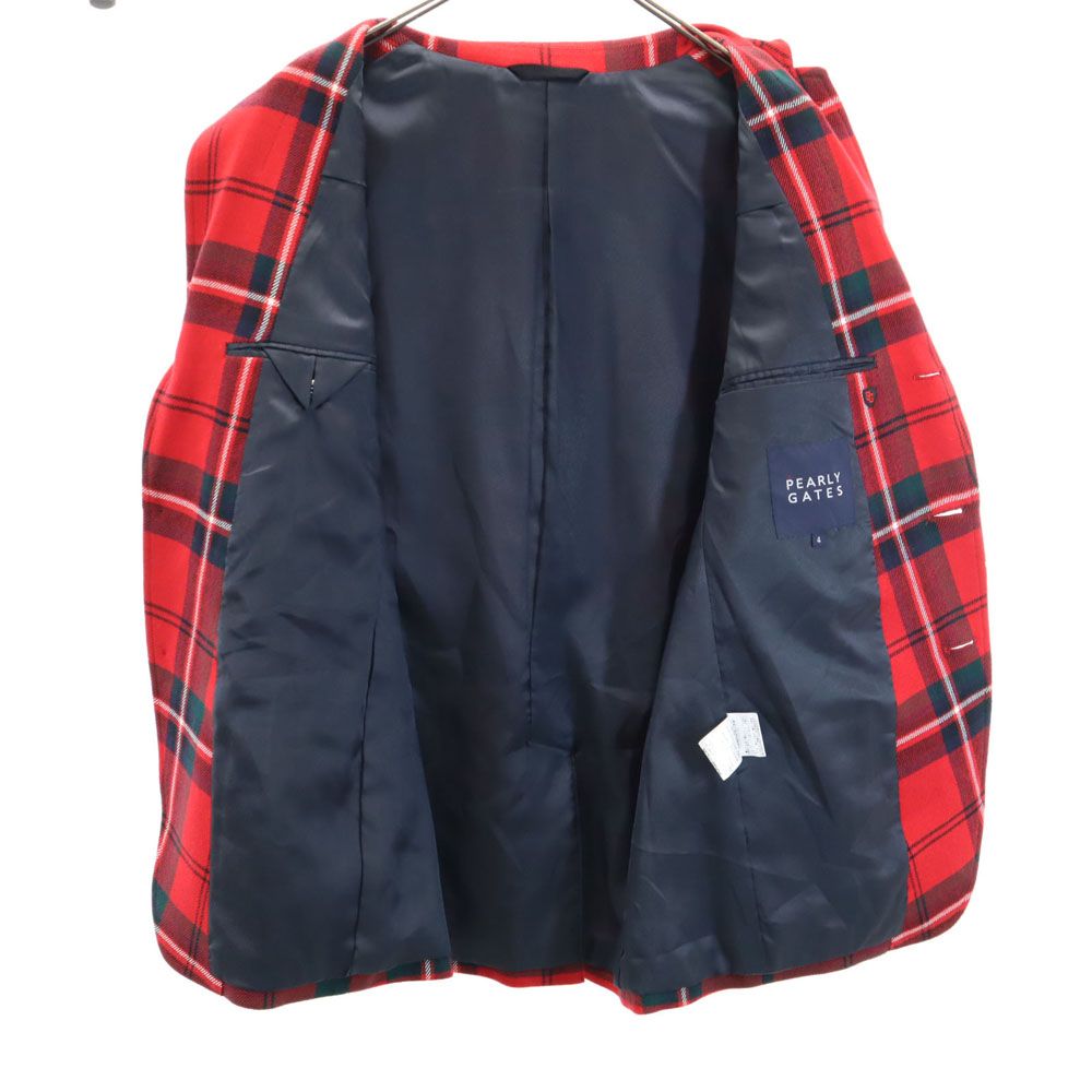 タグ付き PEARLY GATES ゴルフ チェック柄 赤黒 つなぎ サイズ1 PEARLY