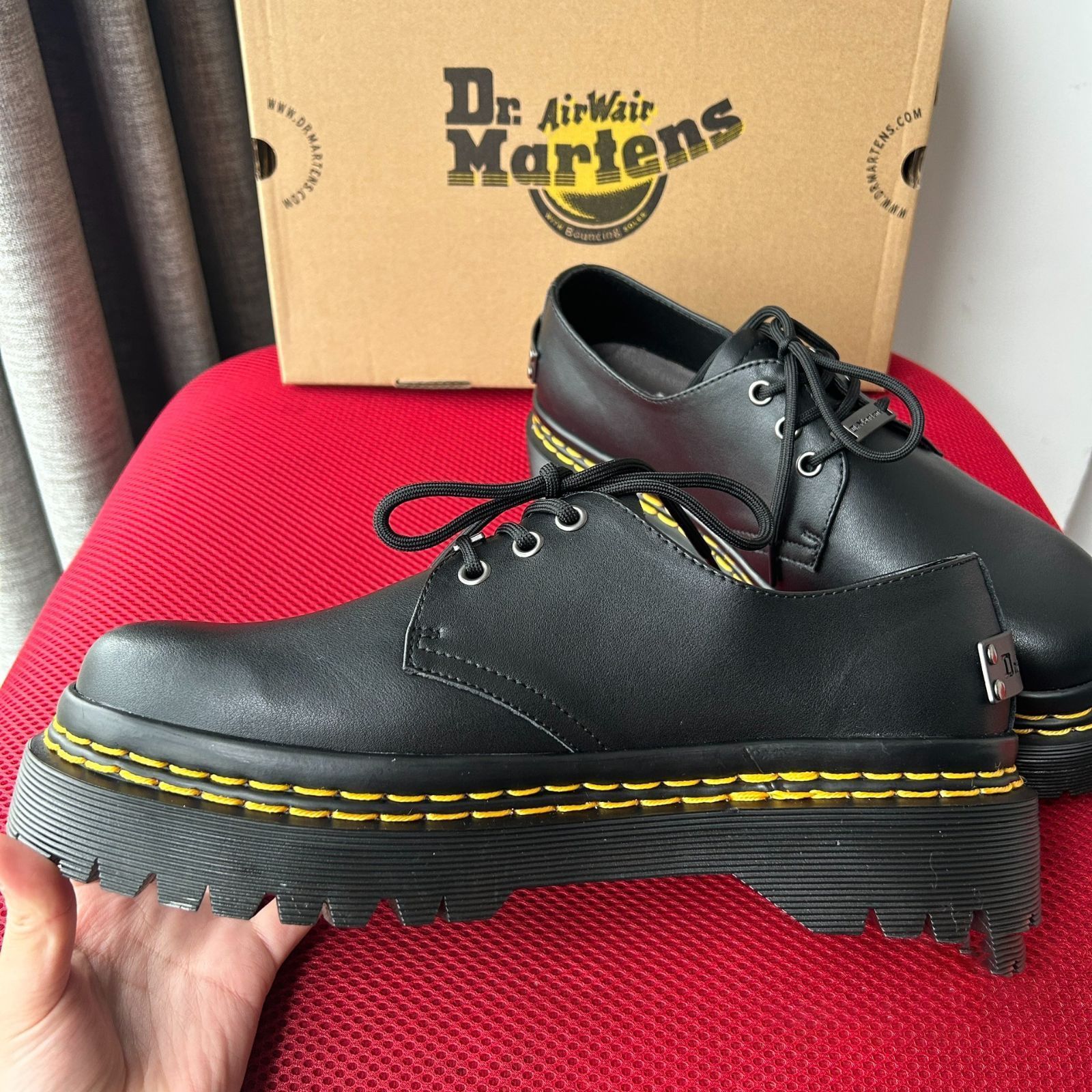 ドクターマーチン厚底 3ホール シューズ uK5新品未使用箱付 Dr.Martens 3ホールシューズ厚底箱付き