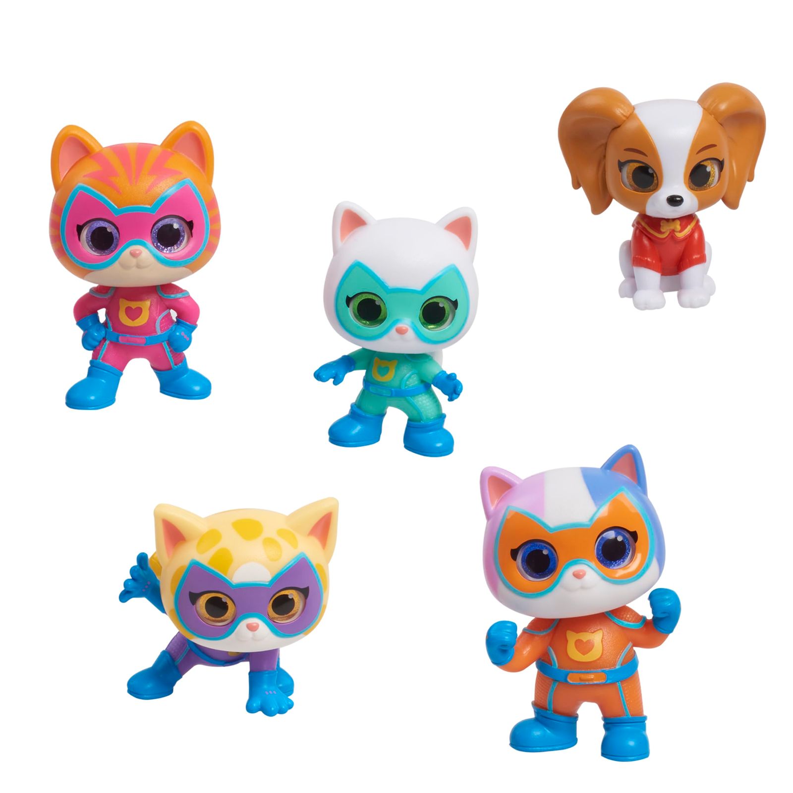 Just Play Disney Junior SuperKitties Hero Squad 5-Piece Figure Set， Kids Toys for Ages 3 Up 