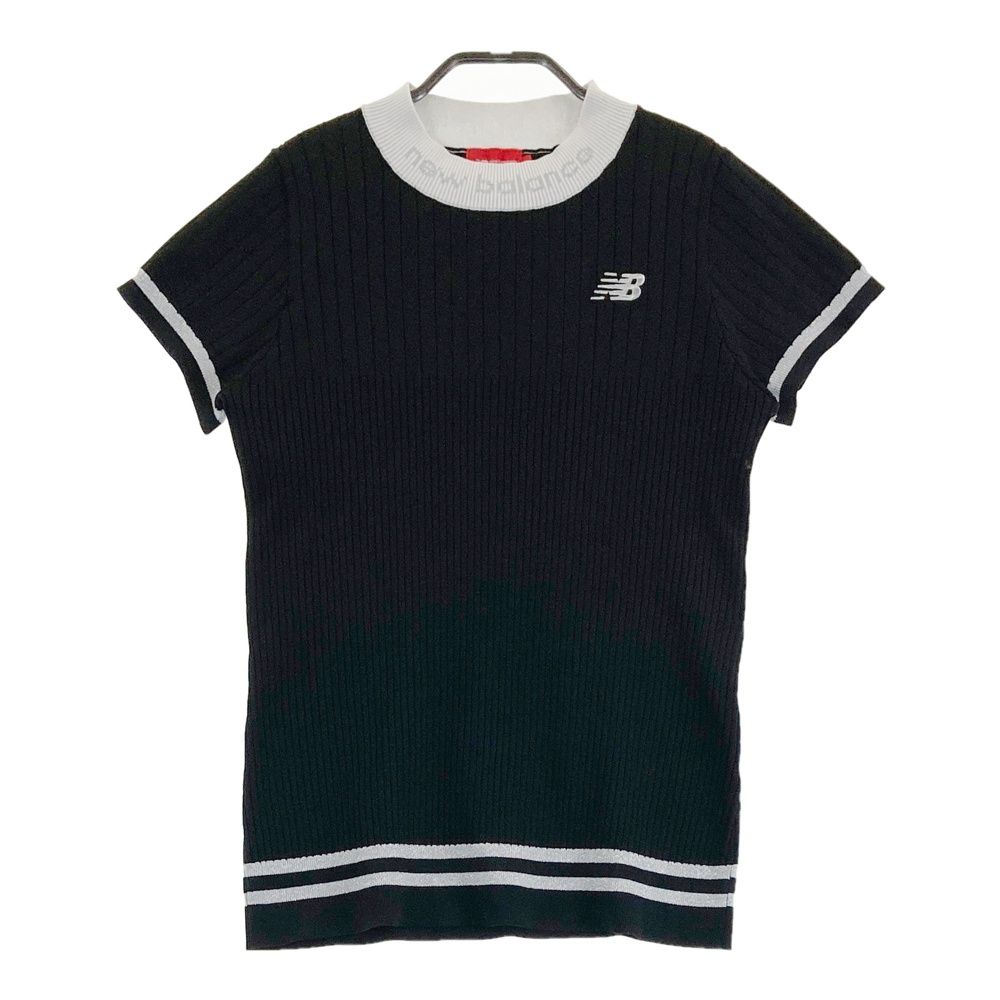 サイズ 1 NEW BALANCE GOLF ニューバランス 2025年モデル モックネック 半袖ニットセーター ブラック系 240101537741 ゴルフウェア レディース ストスト