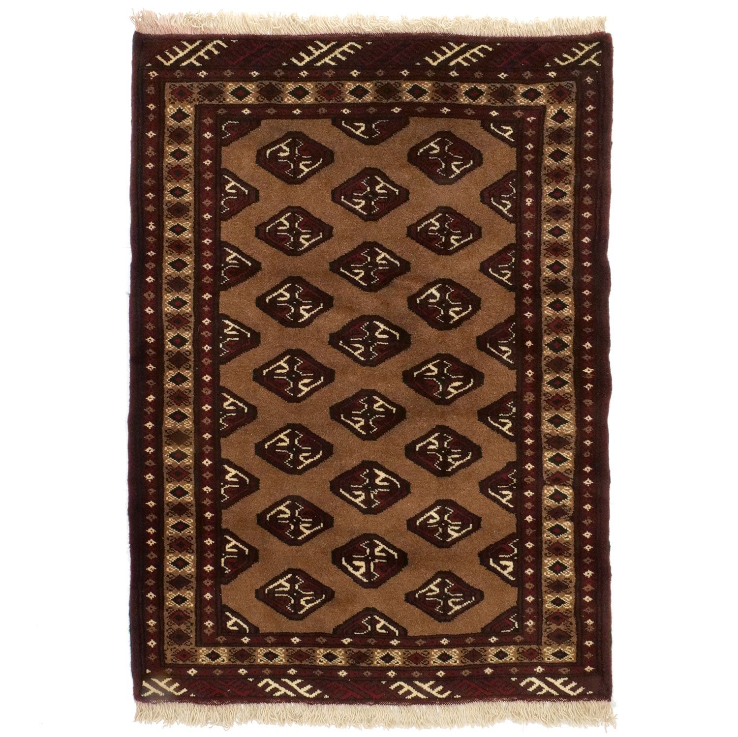 【値下げ】キリム 手織りトルクメン産 ヴィンテージラグ100cmx195cm トルクメン 1990年代 1250×900mm テケギュル文様 ヴィンテージラグ専門