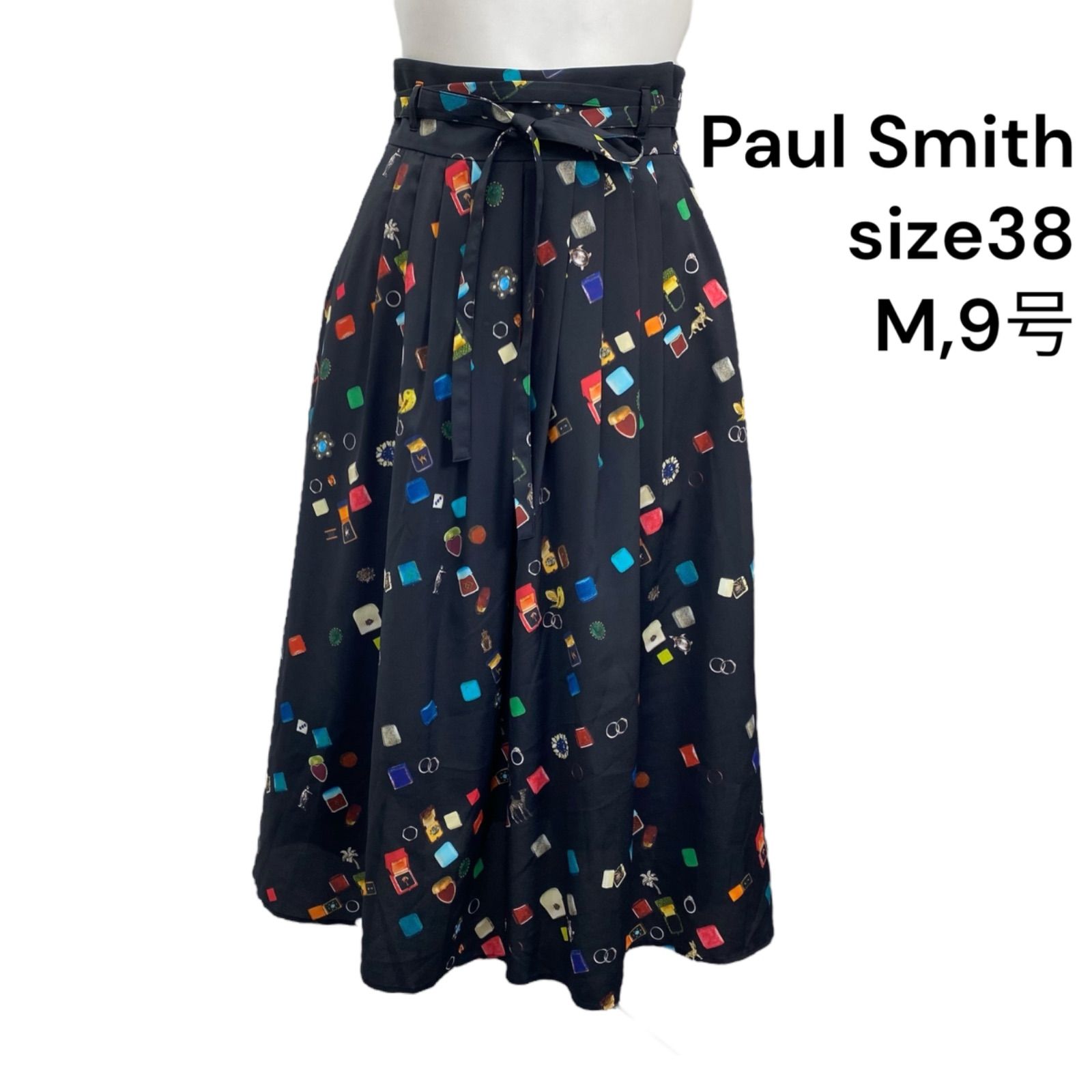 【ポールスミス】現行タグ　ロングスカート　プリーツ　転写　総柄　フレア　Mサイズ ポールスミス【Paul Smith】ロングスカート Mサイズ 新品タグ付き