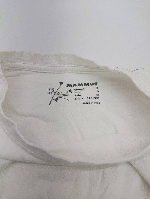 ◇ MAMMUT マムート フロントプリント 半袖 Tシャツ カットソー サイズM オフホワイト ブラック系 メンズ P 