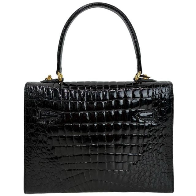 クロコダイル 本革 ケリー型2wayバッグ ブラック 101059124002 USTAUSTRALIA_COM_AU