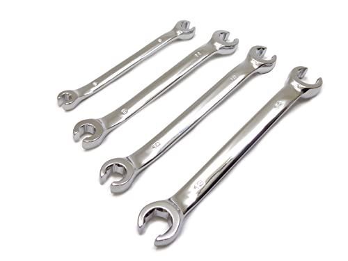 フレアナットレンチ セット ブレーキパイプ用メガネレンチ 両口スパナ フレアレンチ 6mm×8mm 9mm×11mm 10mm×12mm 13mm×14mm