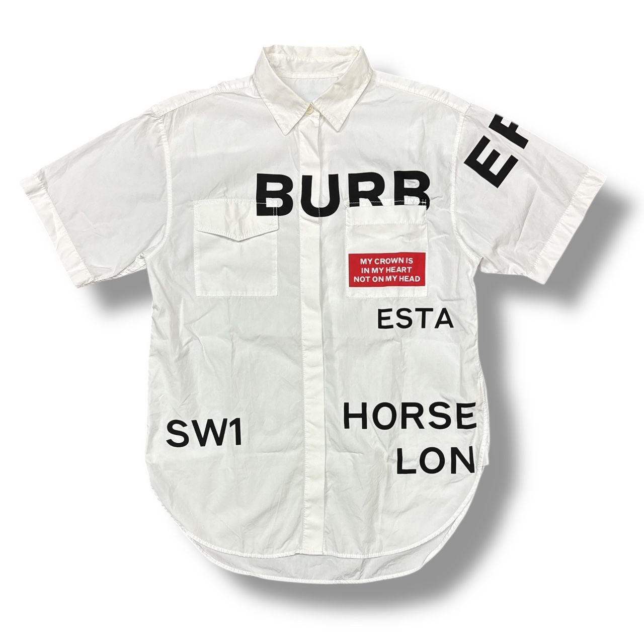 国内正規 BURBERRY Horseferry Print Cotton Oversized Shirt ホース 