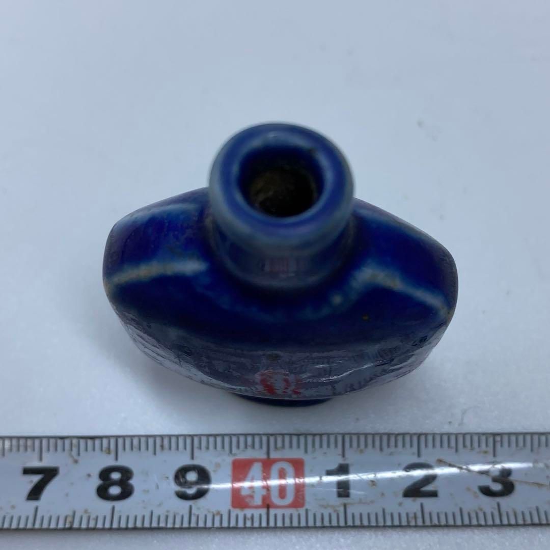 中国清時代 瑠璃釉 鼻煙香 高さ約5.5㎝ 東さ6-1014