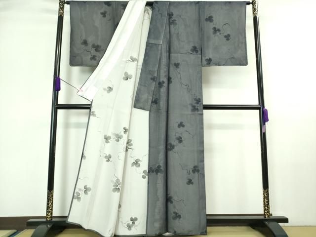 平和屋着物□極上 小紋 無双 紗袷 紗×絽 五泉 手描き 南天蔦