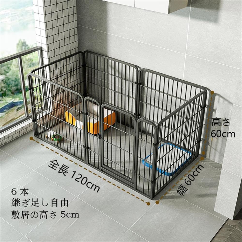 【売れ筋】【大バズり】ホワイト 屋外 室内 120×60cm 犬用 折りたたみ 工具不要 簡単組み立て 接続式 6枚 セット 小型犬 ケージ 自立 柵 置くだけ ドア付き ペットフェンス サークルケージ 犬 ペットサークル