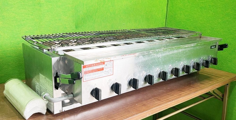Rinnai リンナイ RGA-410C 荒磯10号 ガス赤外線グリラー 都市ガス 業務用 1コック1バーナー下火式 耐熱ガラス C-1548