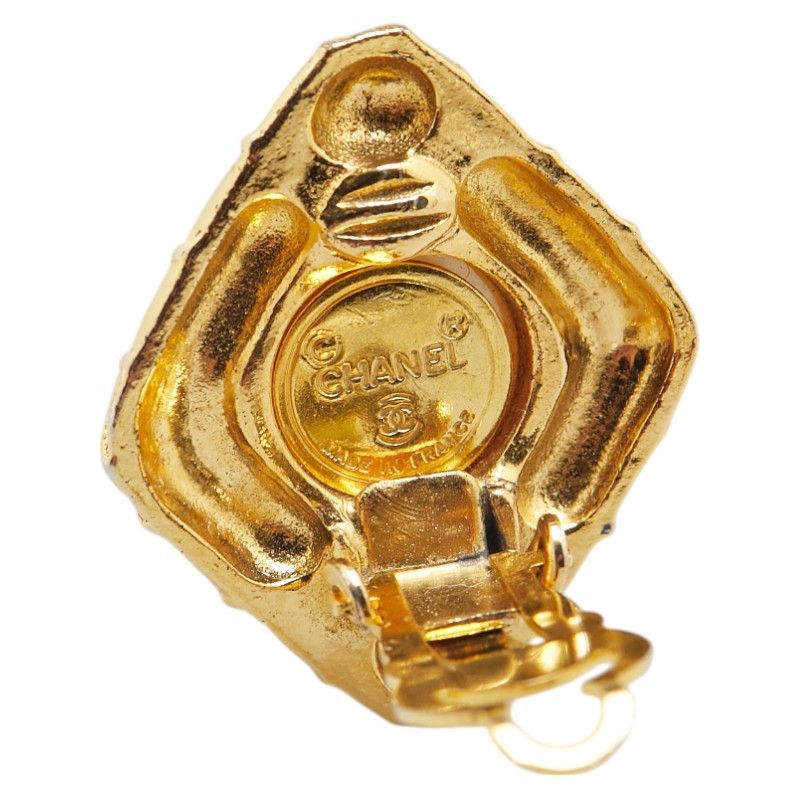 シャネル ひし形 モチーフ ゴールド メッキ フェイクパール レディース  