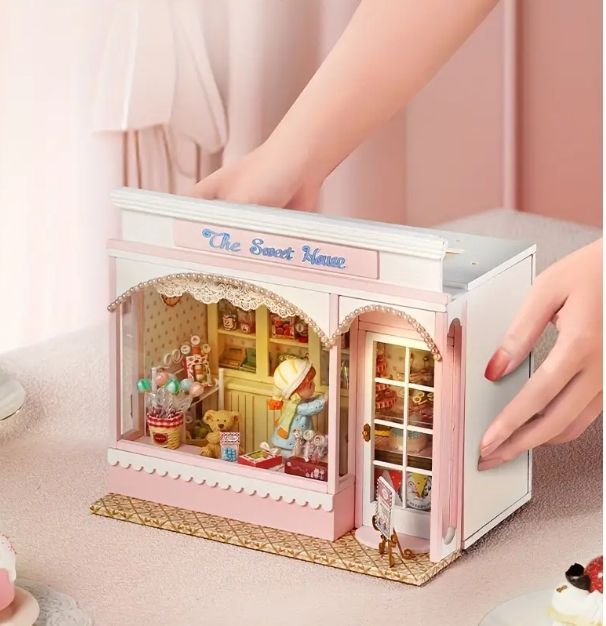 【 ケーキショップ スイーツ付き 】ドールハウスハンドメイド　ミニチュアスイーツ お気に入りのケーキ屋」ミニチュア ドールハウス ☆完成品