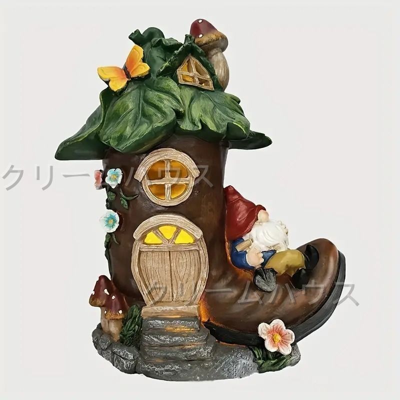 1点限り✨ 園芸に LEDソーラーライト 妖精の庭 フェアリーハウス 家 母