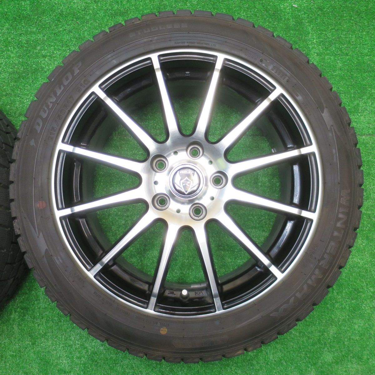 バリ溝 21年 キレイ 9.5分 スタッドレス 215 50R17 ダンロップ ウインターマックス WM02 RiZLEY ライツレー 17インチ PCD114.3 5H 5100801NJス