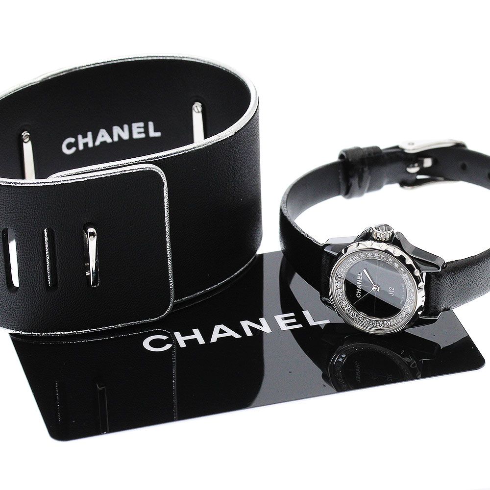 CHANELレディース シャネル CHANEL H4663 J12 XS ダイヤ クォーツ レディース良品