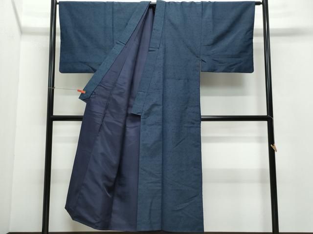 平和屋着物○男性 髭紬 濃紺色 キングサイズ 正絹 逸品 CAAX0913vf 平和屋 