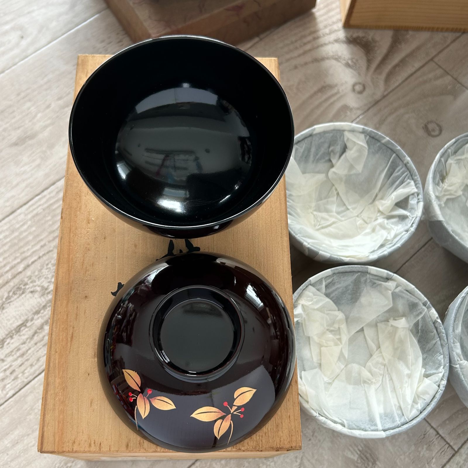 特選漆器 御吸物椀 大峰 蓋付き吸物椀 5客 箱付 使用感なし - メルカリ