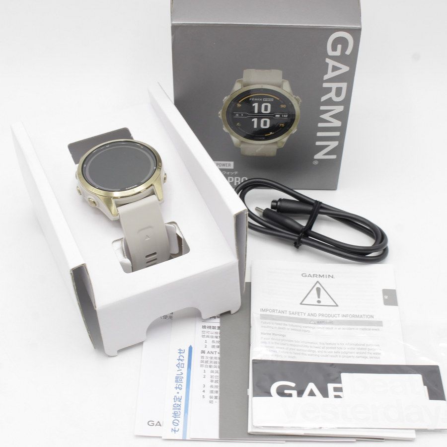 美品】GARMIN fenix 7S Pro Sapphire Dual Power 010-02776-62 Soft 