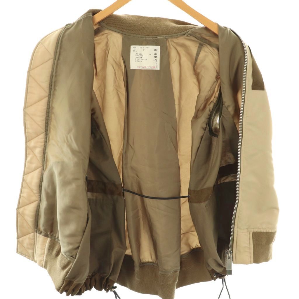 サカイ sacai 22SS Nylon Twill Mix Vest MA-1 ベスト ジップ