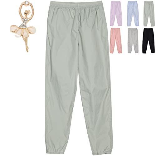 M_グリーン 【Aigoda】バレエ ウォームアップ サウナパンツ 子供 キッズ 大人 6色 ジュニア レディース ダンス ヨガ 体操 (緑， M)