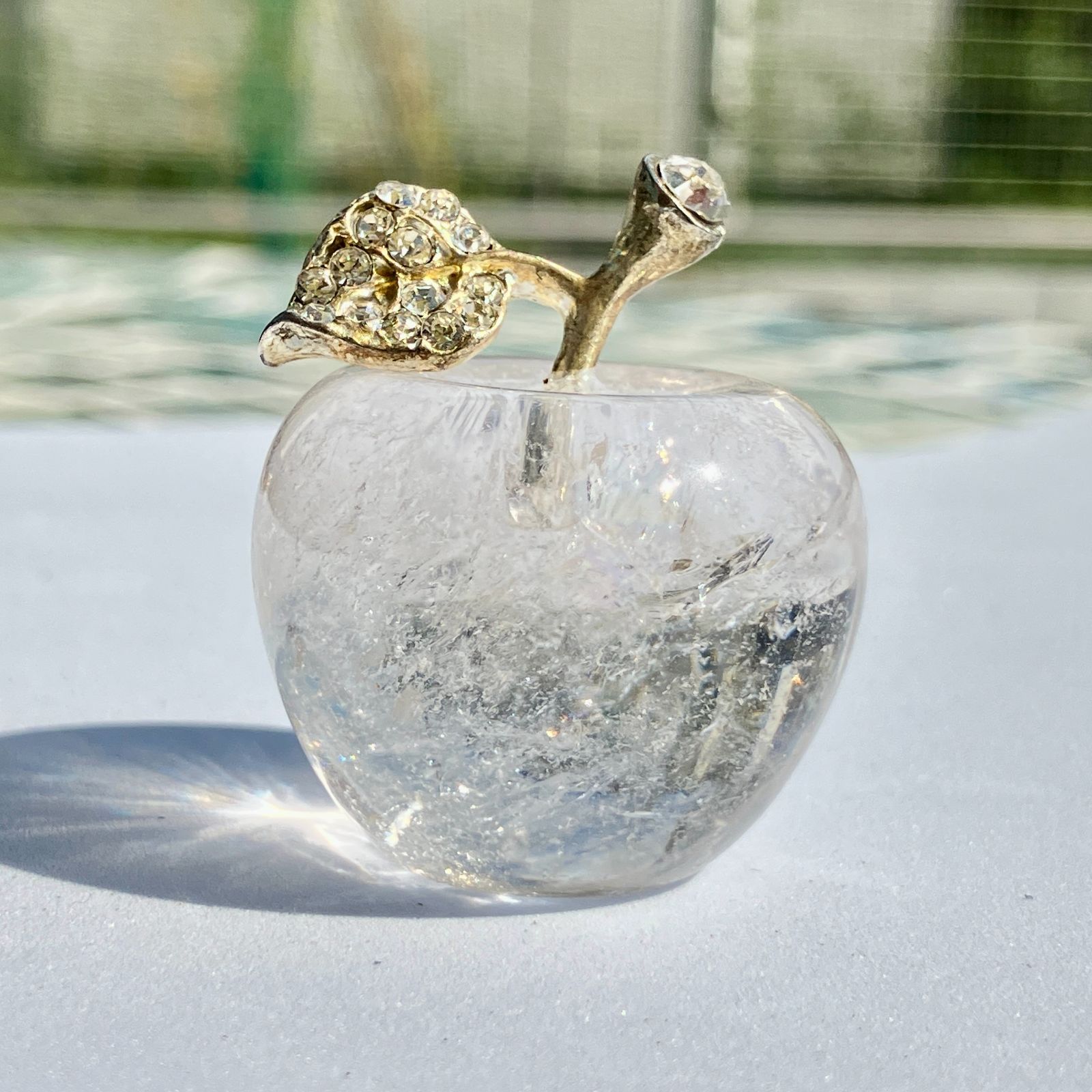 ガラス 置物 風水 HOYA MUSEUM CRYSTAL りんご クリスタルガラス