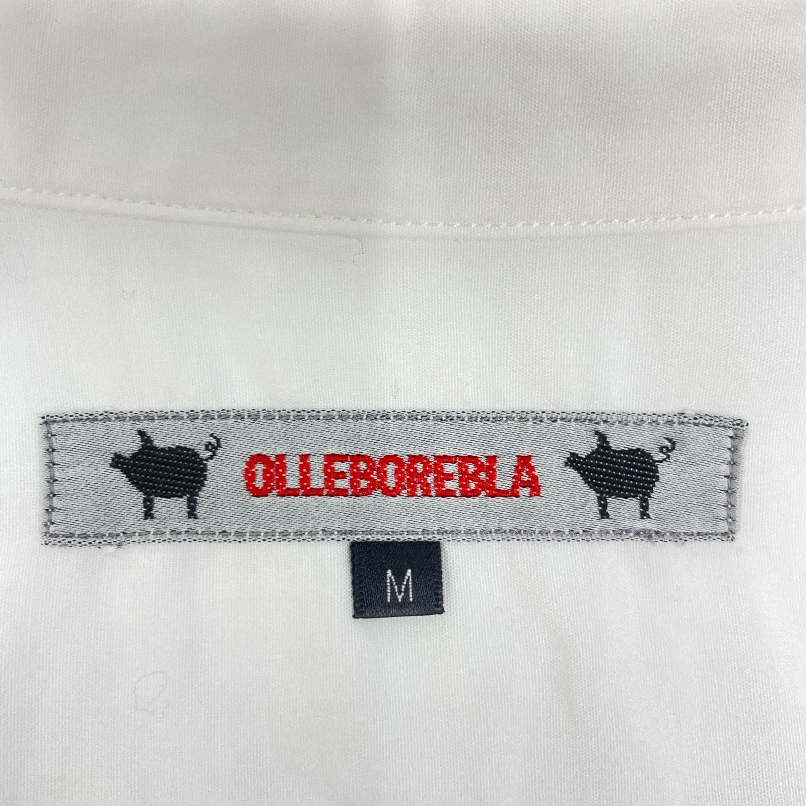 OLLEBOREBLA アルベロベロ ﾎﾜｲﾄ ﾌﾗﾜｰ 豚さん 刺繍 長袖ｼｬﾂ M