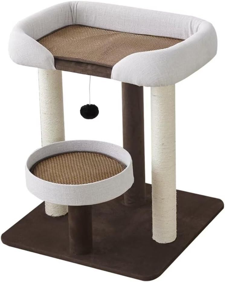JOOHY キャットタワー 猫タワー ハウス 猫 キャットハウス 大型猫用 人気 天然サイザル麻 おもちゃ 丸角設計 おしゃれ シンプル 省スペース 安定 通気性