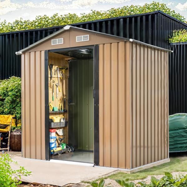  物置 屋外 スチール ロック付き倉庫 戸外収納庫 幅184 奥行き132 高196 cm 物置き 屋外物置 防さび おしゃれ 大型 収納庫 ベランダ 防水 ドア 引戸 爆買 スチール物置 物置 車庫