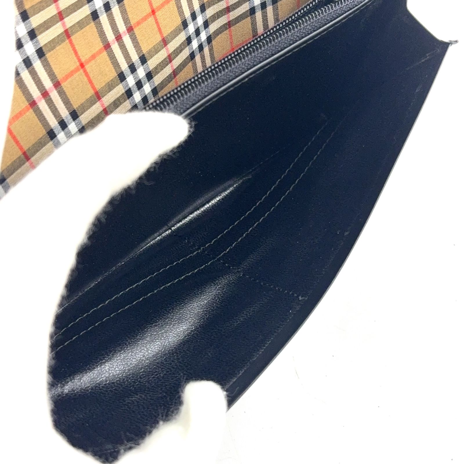 2つ折り レザー×キャンバス