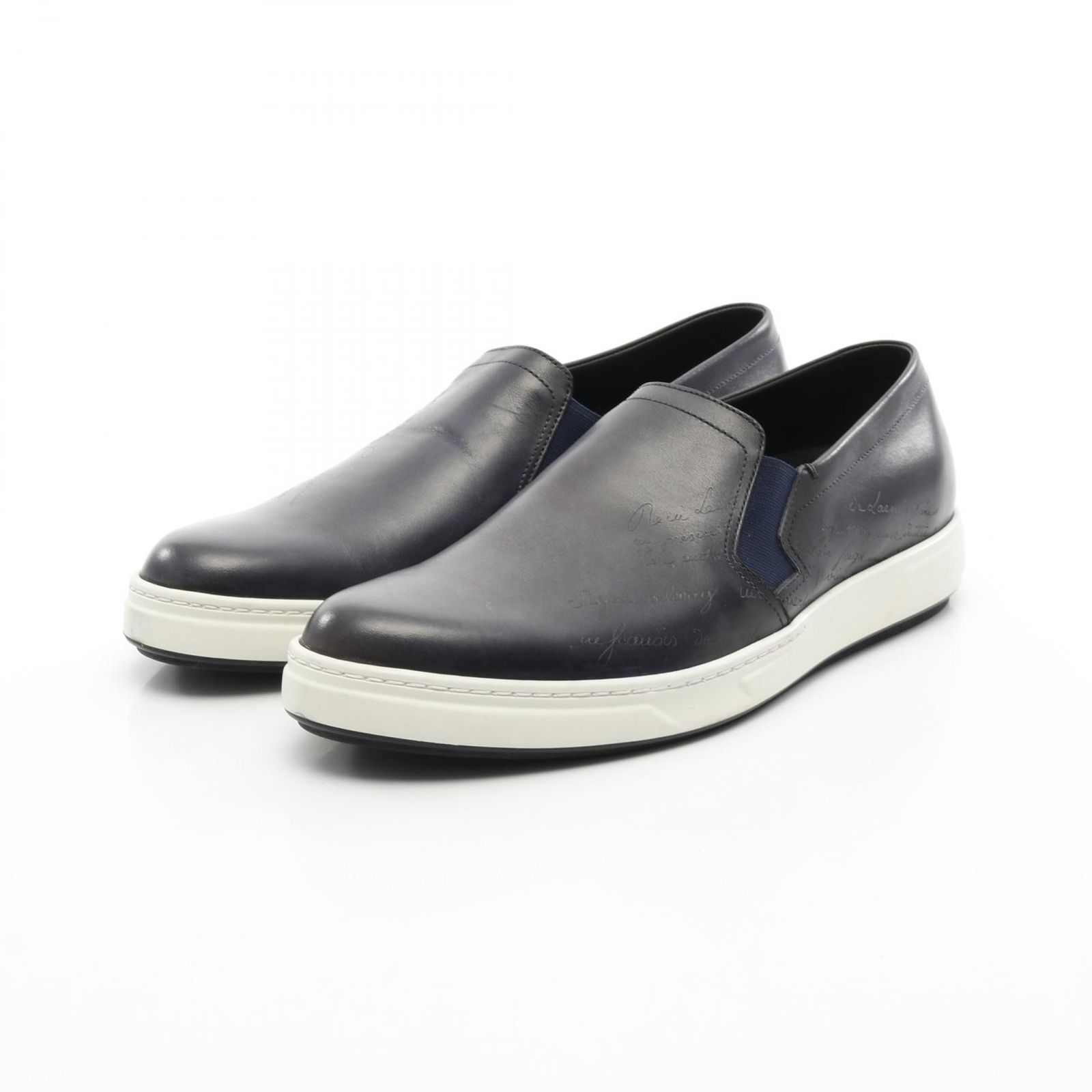 ベルルッティ Berluti スリッポン スクリット ネイビー レザー 