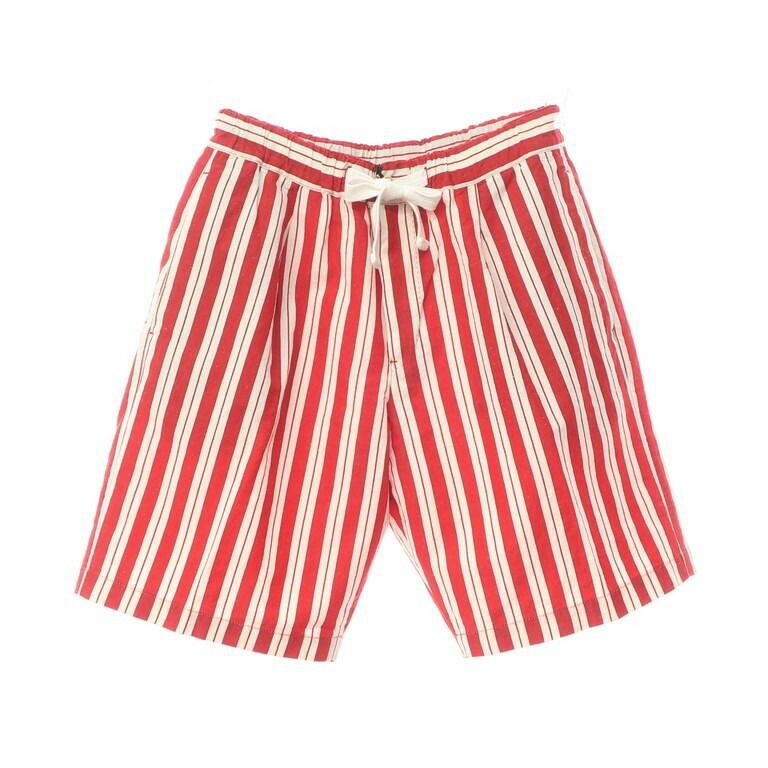 【新品】ピーティートリノ PT TORINO BERMUDA ストライプ コットンリネンシルク ショートパンツ レッド×ホワイト【サイズ46】【メンズ】