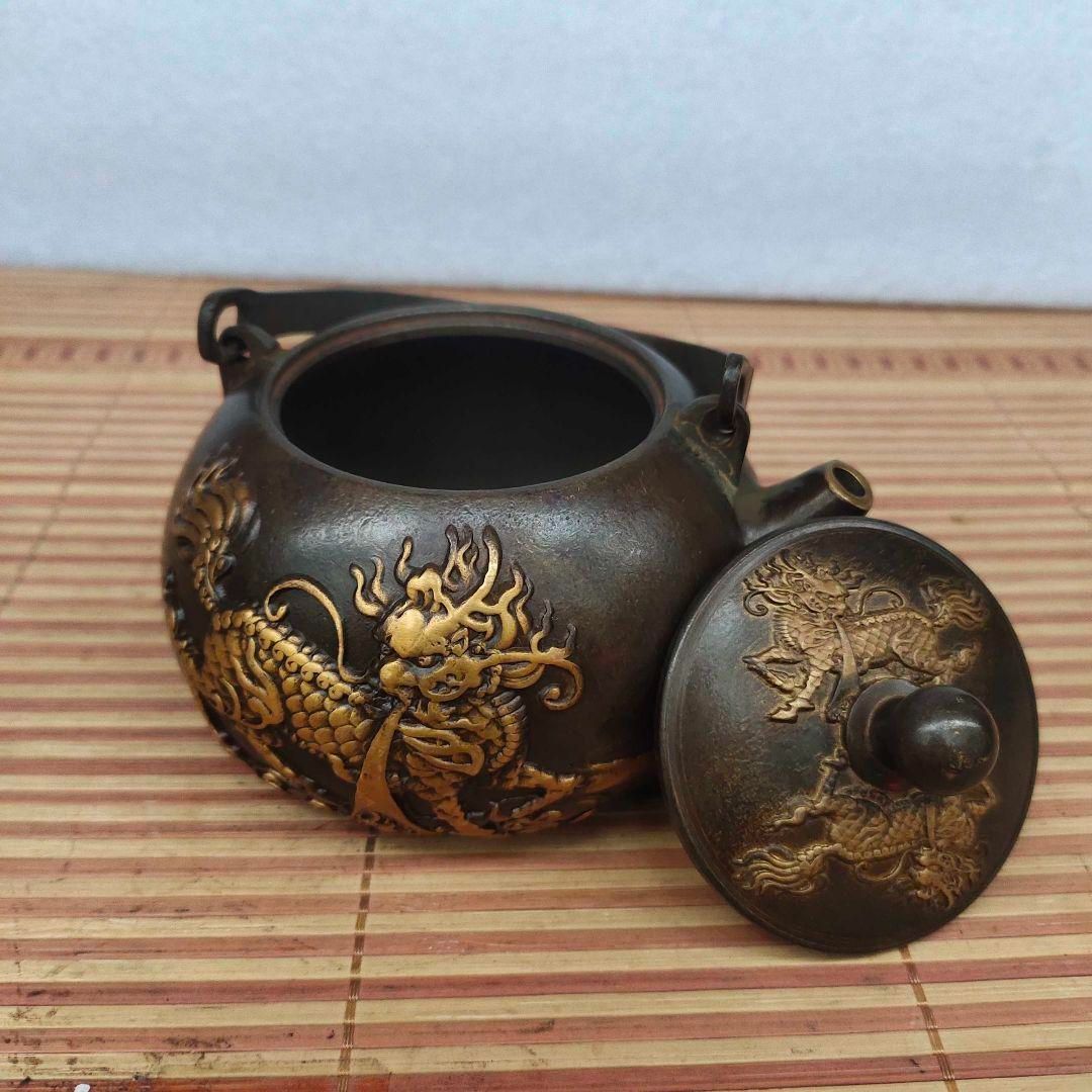 銅器 八仙過海提梁壺 茶壺 酒壺 煎茶器 茶道具 装飾品 工芸品 置物 銅壺 提梁龍鳳呈祥茶壺 酒壺 茶道具 装飾品 工芸品 美術品 置物