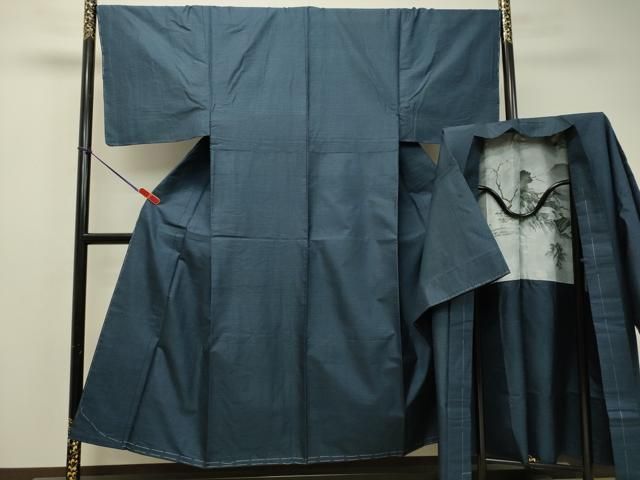 平和屋着物●男性 本場大島紬 アンサンブル 長羽織 100亀甲 総詰め 正絹 DAAS2226tw