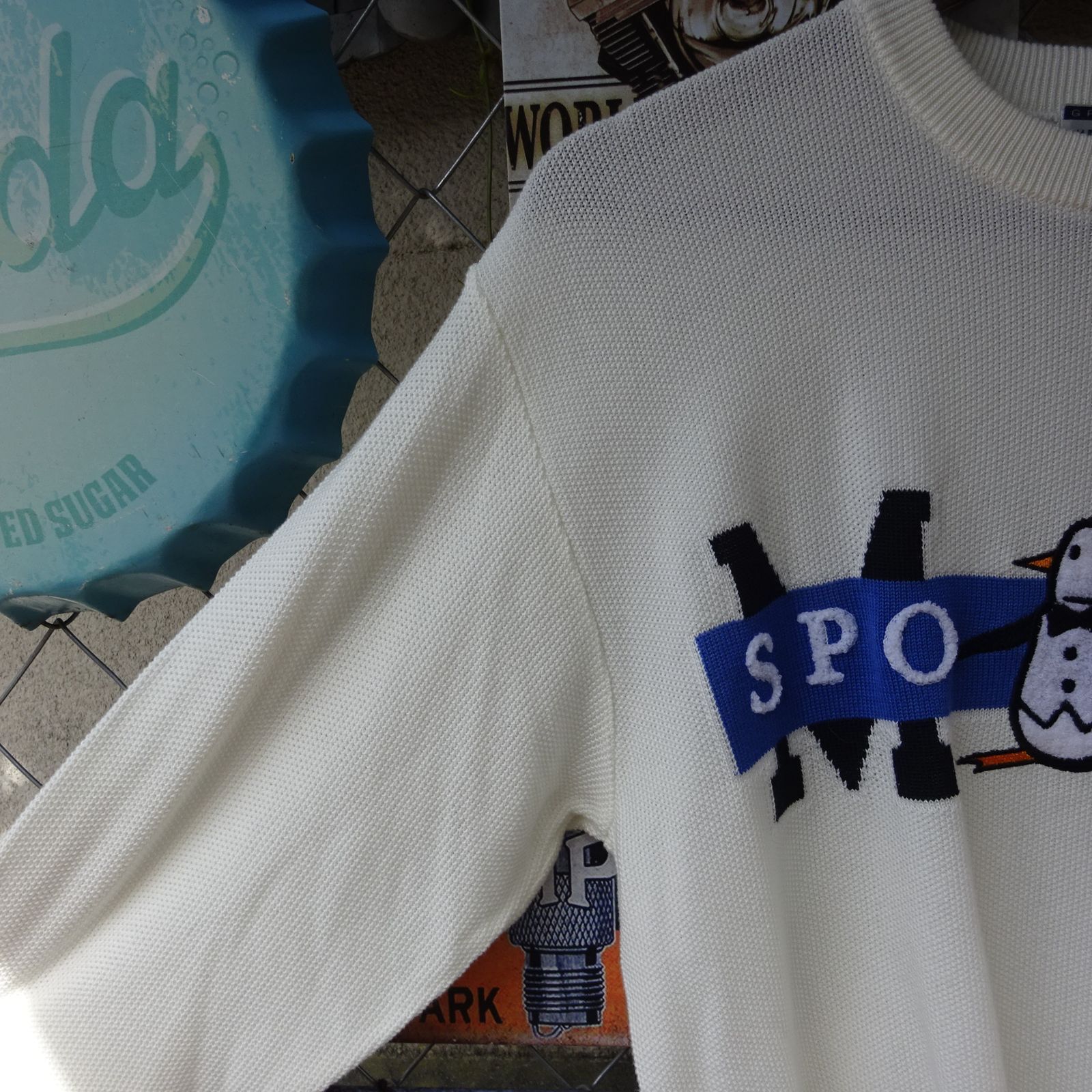 Munsing wear グレー ロゴ刺繍 セーター Munsing wear グレー ロゴ刺繍 セーター ゴルフ