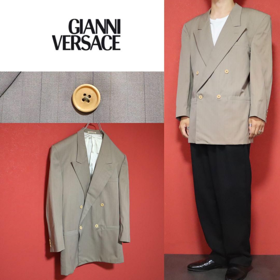 ジャケット・アウター Gianni Versace 80s striped beige jacket Gianni Versace 80s striped beige jacket - メルカリ