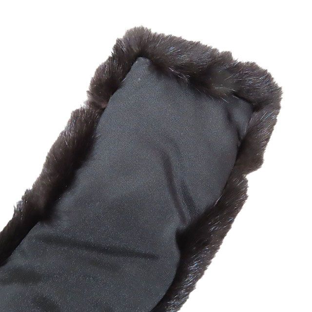 ルネ Rene ティペット ミンクファー マフラー 毛皮 ビジュー 装飾 黒