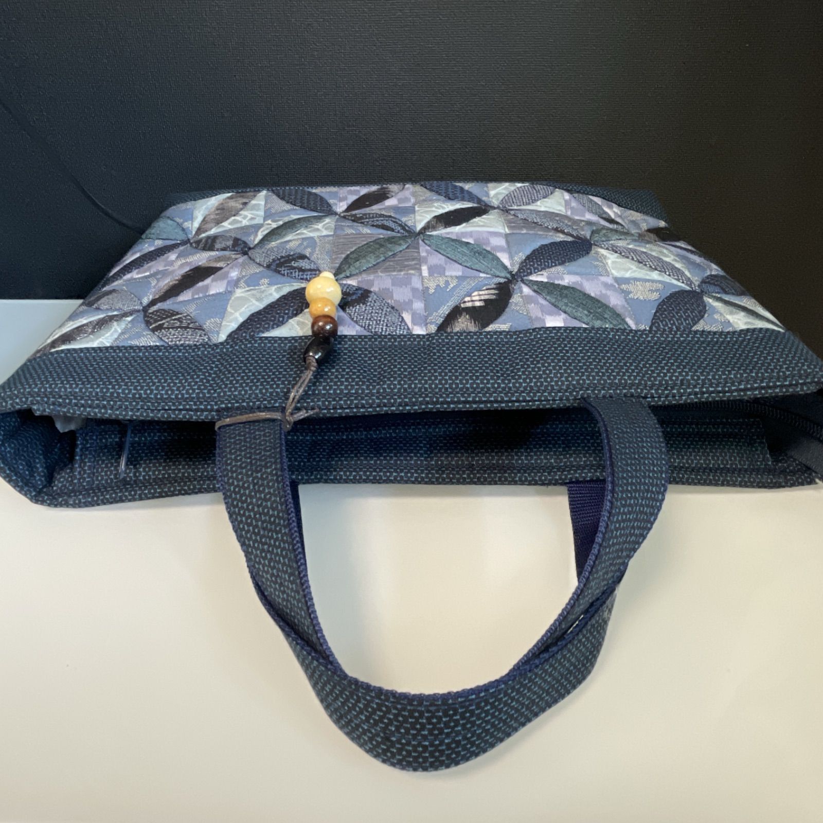 ハンドメイド 着物リメイク パッチワークトートバッグ 30 大島紬