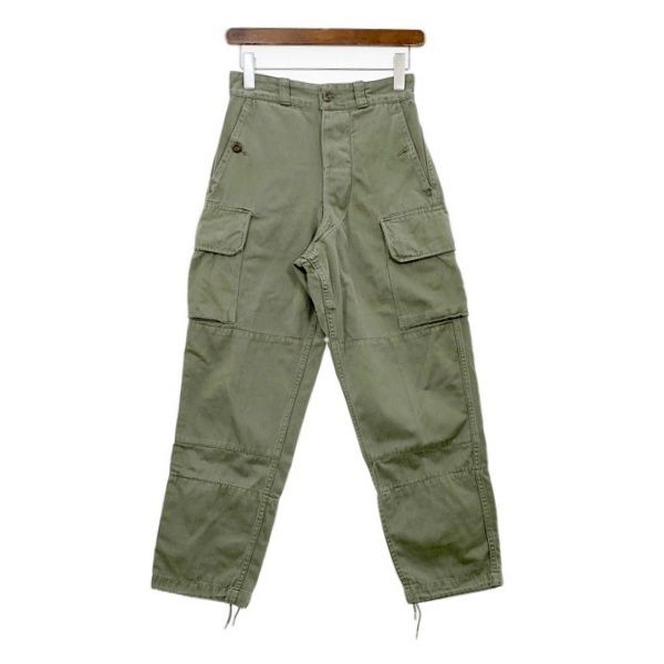 フランス軍 ヴィンテージ　カーゴパンツ ヘリンボーン　フィールドパンツ　古着 古着 70年代 オランダ軍実品 ヘリンボーン ミリタリー カーゴ