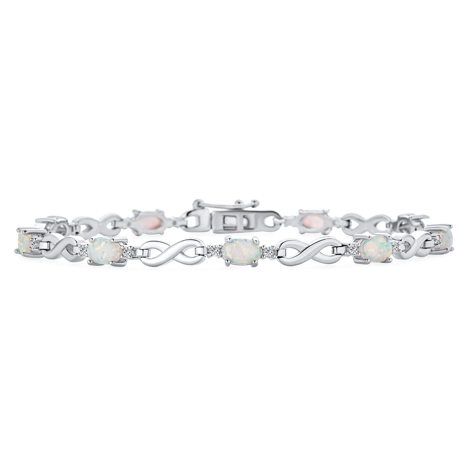 AAA の明確な CZ は宝石の青いサファイアのアメシストの紫色の楕円形 がガールフレンド 9CT .925 の純銀製の Jewelry 77.5 インチのための女性のための無限性のテニス Bling ブレスレットを交互にすることを模倣