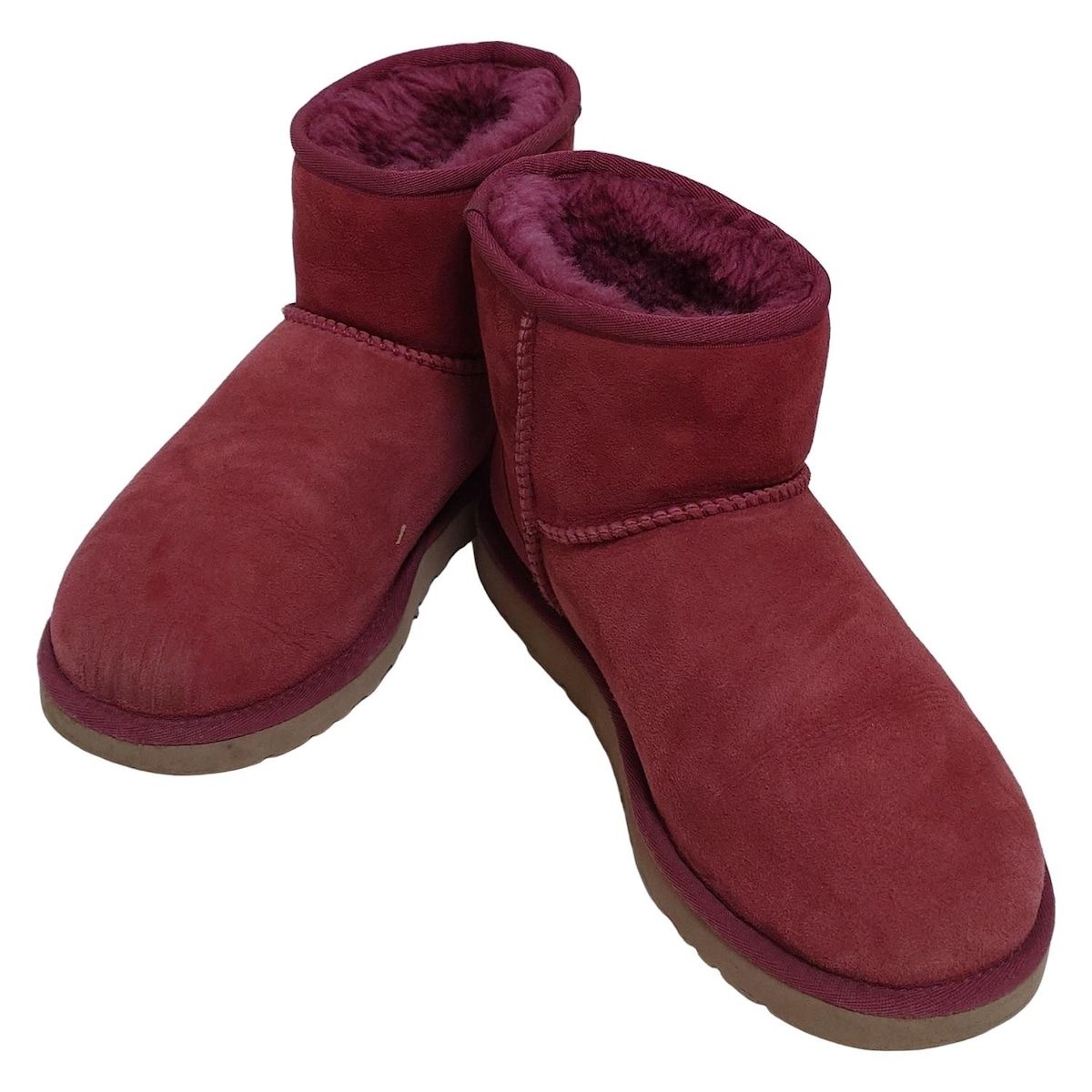 UGG アグ ブーツ 24 レディース クラシック ミニ 5854 レッド ムートン