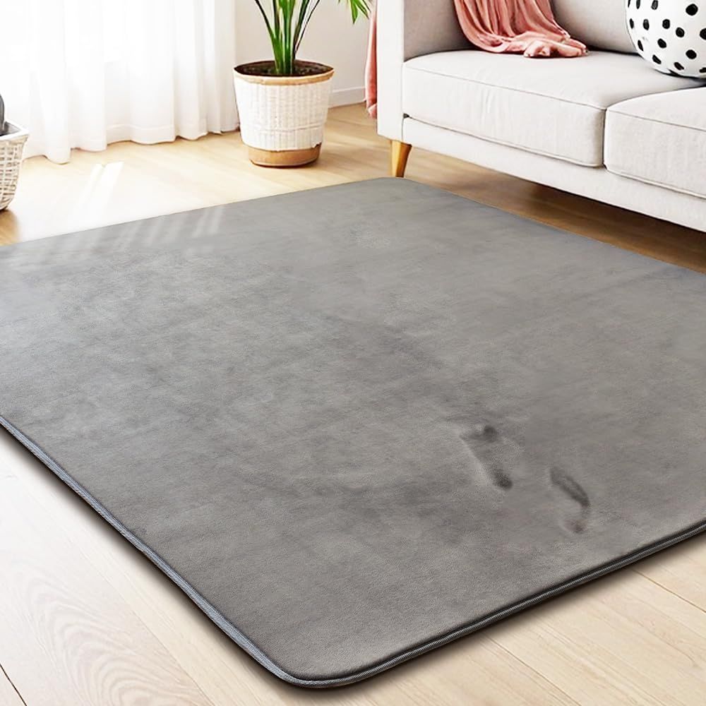 カーペット 3畳 低反発 厚手15mm 洗える ラグ 滑り止め付 床暖房対応 抗菌 防ダニ 防臭 ラグマット 撥水加工 絨毯 ホットカーペットカバー 厚い じゅうたん 190x240cm グレー 楽暮屋
