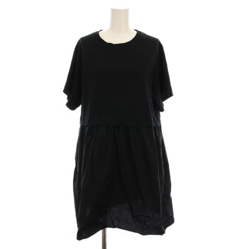 パトゥ PATOU 22SS ミニドレス チュニック ワンピース 半袖 XS 黒 ブラック 22SA2-JE043-92 |YM