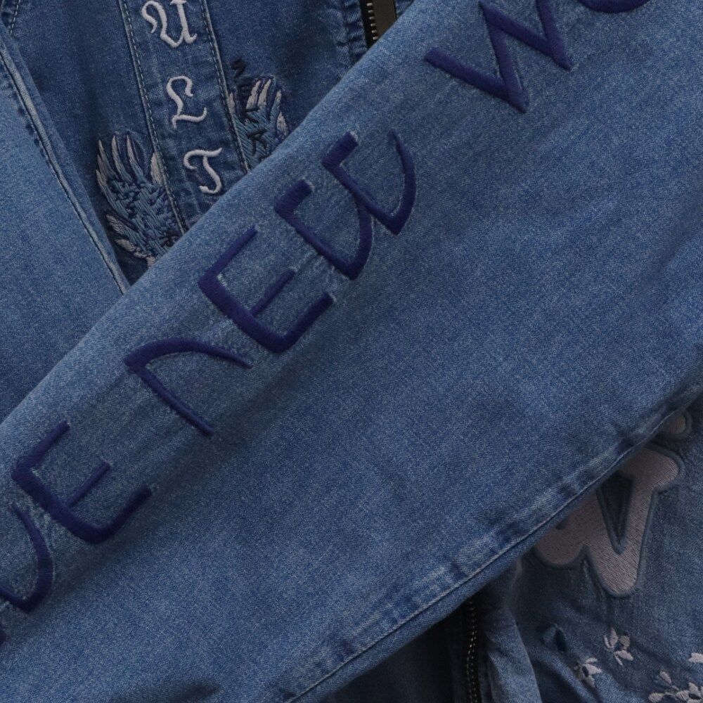 ディーゼル　デニム刺繍スカジャン　ブルゾン DIESEL (ディーゼル) デニム ジップアップ バック刺繍