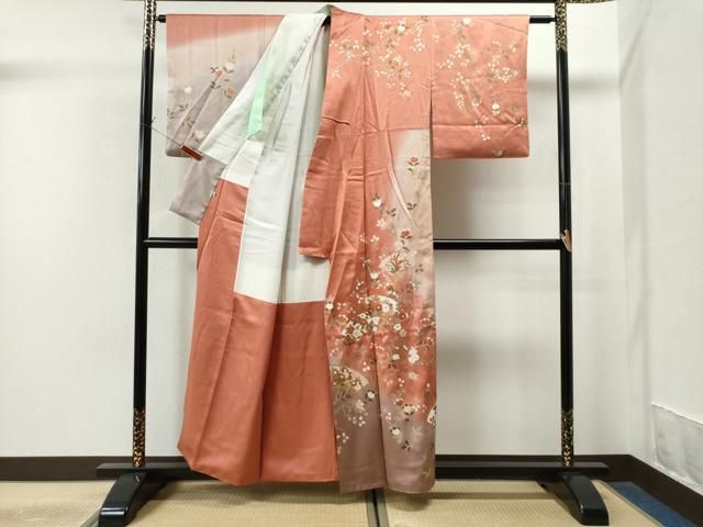 平和屋着物○訪問着 駒刺繍 地紙風景文 金彩 正絹 逸品 DAAT1011tw