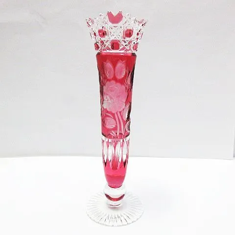 MeissenBleikristallマイセン　クリスタル　花瓶　一輪挿し 色被せ一輪挿し「マイセンフラワー」 グリーン | MEISSENER