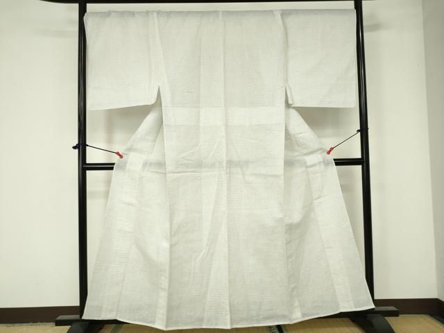 平和屋着物＊夏物 男性 色紋付 白色 綿麻 AABA2817jd