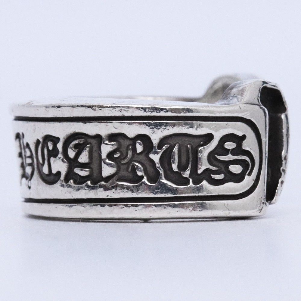 15号 CHROME HEARTS ラージ スクロール ラベルリング シルバー